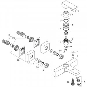 Baterie cada - dus, Hansgrohe, Metropol, negru mat - Img 3