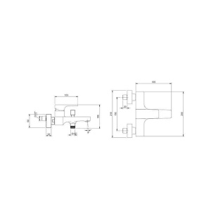 Baterie cadă-duș Villeroy&Boch, Architectura Square, montaj pe perete, brushed nickel - Img 5