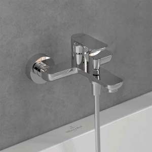 Baterie cadă-duș Villeroy&Boch, O.Novo, montaj pe perete, crom - Img 2