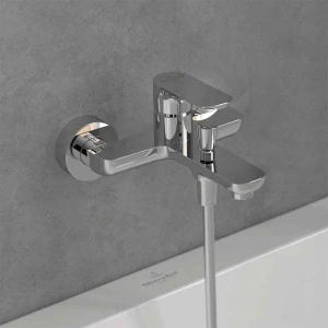 Baterie cadă-duș Villeroy&Boch, O.Novo, montaj pe perete, crom - Img 2