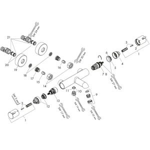 Baterie cada termostatata, Hansgrohe, Ecostat Comfort, Negru mat - Img 4