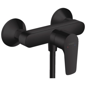 Baterie dus Hansgrohe, Talis E, montaj pe perete, negru mat