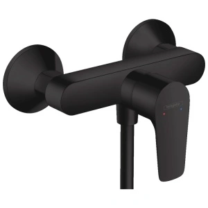 Baterie dus Hansgrohe, Talis E, montaj pe perete, negru mat