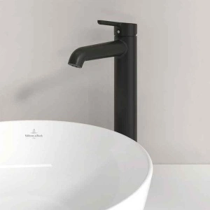 Baterie înaltă pentru lavoar Villeroy&Boch, Skyla 250, cu ventil click-clack, negru mat - Img 4