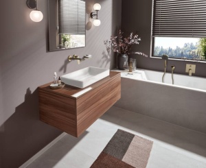 Baterie încastrată pentru lavoar Hansgrohe, Vivenis, pipă 19.2 cm, bronz mat - Img 2