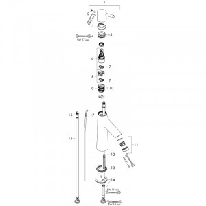 Baterie lavoar cu ventil, Hansgrohe, Talis S 100, Crom - Img 4