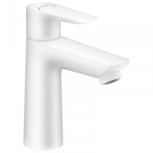 Baterie lavoar, Hansgrohe, Talis E 110, cu ventil click clack, alb mat