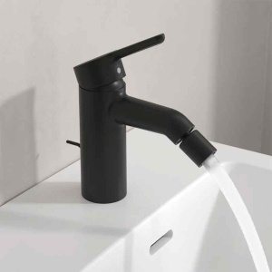 Baterie pentru bideu Villeroy&Boch, Skyla, cu ventil cu tijă, negru mat - Img 3
