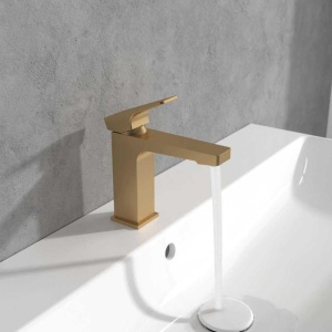 Baterie pentru lavoar Villeroy&Boch, Architectura Square 112, fără ventil , brushed gold - Img 6