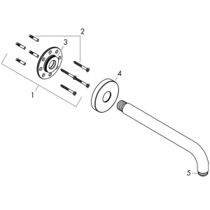 Brat de dus cu prindere pe perete, Hansgrohe, bronz periat - Img 3