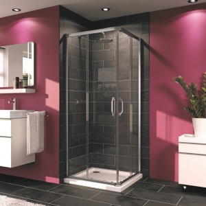 Cabina de dus patrata Huppe, X1A 90x90, cu 2 usi culisante si 2 elemente fixe