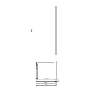 Cabină de duș pătrată Mediterraneo, Anda 80 x h200, cu ușă pivotantă, crom - Img 2