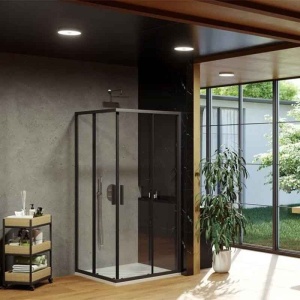 Cabina dus, Ravak, Blix Slim , BLSRV2-90, 90x90x195 cm, profil negru - Img 5
