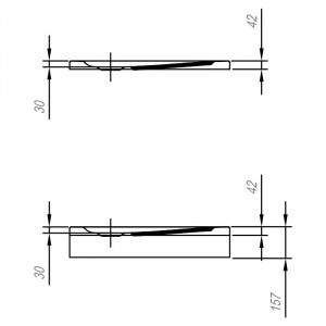 Cadita de dus semirotunda pentru inzidire, Kolpasan, Evelin R 80, alba, 90 x90 cm, R55, acril - Img 3