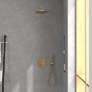 Cap de duș Villeroy&Boch, Universal Showers, Ø25 cm, bruhsed gold - Img 5