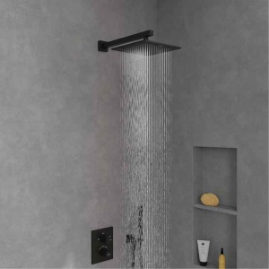 Cap de duș Villeroy&Boch, Universal Showers, pătrat, 25 x 25 cm, negru mat - Img 3