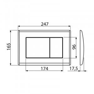 Clapeta de actionare, Alcadrain, Basic, M275, cu doua volume, auriu lucios - Img 2