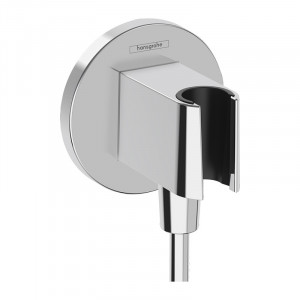 Cot racord, Hansgrohe, FixFit S, cu suport pentru para de dus, crom