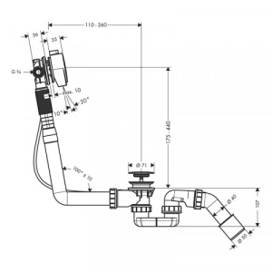 Instalație completă pentru cadă, Hansgrohe, Exafill S, crom - Img 3