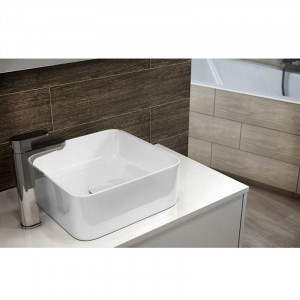 Lavoar Cersanit, Crea, patrat pe blat, 35 cm, alb - Img 5