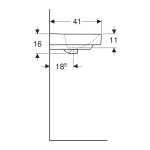 Lavoar, Geberit, Smyle Square, 50 cm, alb - Img 3