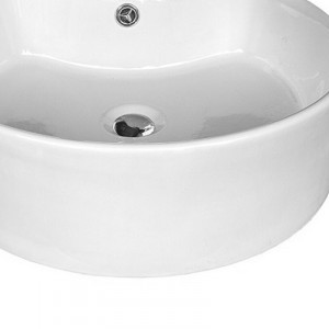 Lavoar pe blat Fluminia, Ibiza Grande New, alb, 46.5 x 46.5 cm - Img 4