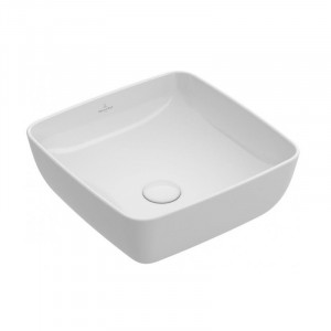 Lavoar pe blat Villeroy & Boch, Artis, patrat, 41 cm, alb, Titanceram