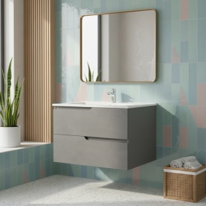 Mobilier pentru lavoar încastrat Fluminia, Bari 80, urban grey - Img 3