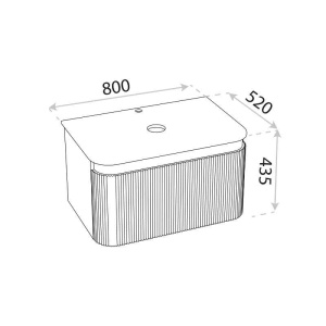 Mobilier pentru lavoar, Spectrum, Milena 80, riflat, gri mat - Img 3