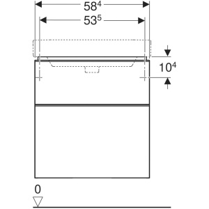 Mobilier suspendat Geberit, Smyle Square, pentru lavoar de 60 cm, alb - Img 2