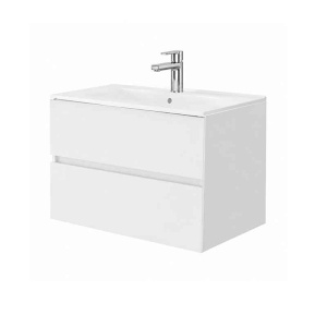 Mobilier suspendat pentru lavoar Fluminia Genova 80, front și laterale netede, 80x46 cm, alb lucios