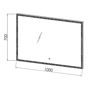Oglinda dreptunghiulara, Kolpasan, Drava, cu iluminare LED, 100 x 70 cm - Img 3