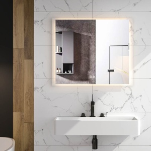 Oglinda Fluminia, Rodin 90, dreptunghiulara, cu LED, 3 culori, dezaburire, 90 cm - Img 2