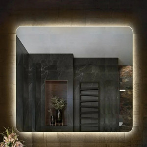 Oglindă Fluminia, Verona-80, pătrată, 80 x 80 cm, cu LED Ambiental Light, 3 culori, dezaburire - Img 3