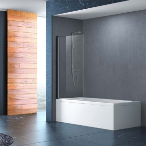 Paravan de cada, Mediterraneo, Standard, pivotant dintr-o bucata, 80 x 140 cm, profil negru - Img 6