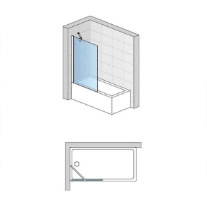 Paravan de cadă Ronal, Easy, Aquaperle, sticlă securizată de 6 mm, 80 x 150 cm, profil crom - Img 3