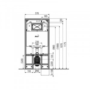 Rezervor wc incastrat AlcaDrain, Sadromodul, pentru instalari uscate (in gips-carton) 8.4 cm pentru vas wc suspendat - Img 2