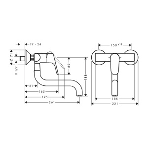 Robinet bucatarie Hansgrohe, Focus M41, cu montaj pe perete, crom - Img 2
