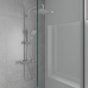 Set de dus Hansgrohe, Vernis Shape 230, cu baterie termostatata, crom - Img 5