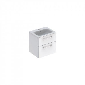 Set lavoar mobilier Geberit Selnova Square, cu margine îngustă, cu mobilier și două sertare