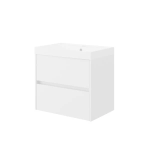 Set mobilier cu lavoar Fluminia, Fiori 60, cu sertare soft close, alb