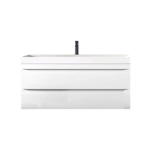 Set mobilier suspendat si lavoar, Kolpasan, Naomi, 100 cm, alb