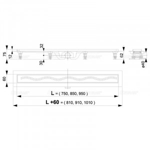 Set rigola de dus, AlcaDrain Simple, cu capac, 85 cm - Img 2