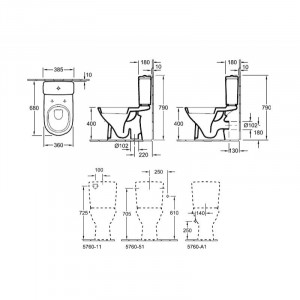 Set vas WC stativ Villeroy & Boch, O.Novo, alb - Img 2