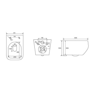 Set vas WC suspendat cu capac Fluminia, Dino Tornado, cu Tornado Flush, 37 x 55.5 cm, alb - Img 5
