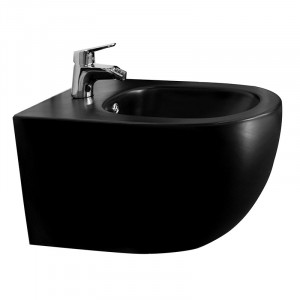 Set vas WC suspendat, Fluminia, Minerva, cu capac quick release si soft close, negru - Img 6