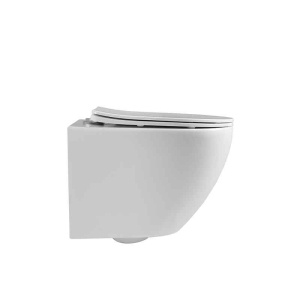 Set vas WC suspendat Fluminia, Ricci Tornado, spălare cu vârtej, 36 x 49 cm, alb - Img 3