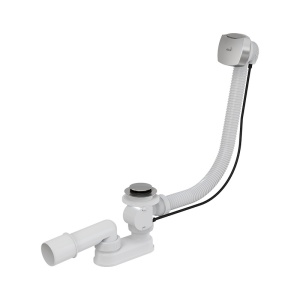 Sifon pentru cada automat, ventil cu preaplin, cu dop mic, crom, AlcaDrain A51CR