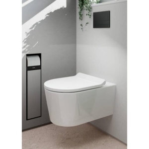 Vas WC suspendat Hansgrohe, EluPura S, cu spălare AquaHelix Flush, 54x36 cm, alb - Img 3