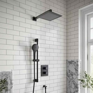 Bară de duș Villeroy&Boch, Universal Showers, 40 cm, profil pătrat, negru mat - Img 4